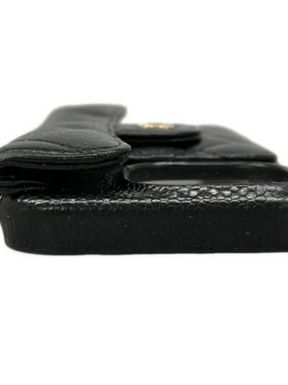 CHANEL Matelasse Black Calfskin Accessory Case Gold hardware
